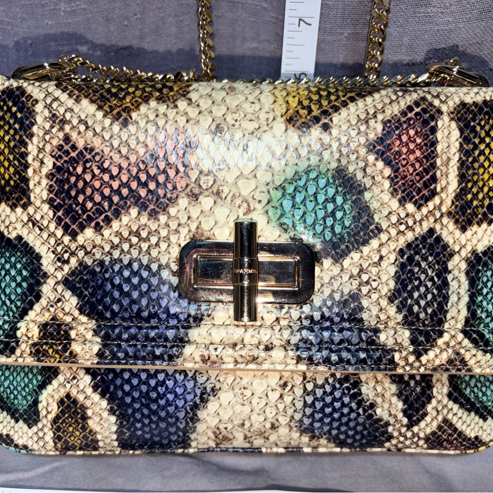 Brahmin Python-Texture Chain Shoulder Bag in Mult… - image 1